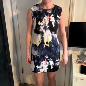 Kate Spade New York Saturday multi-colored brush stroke dress, size 4 like new